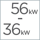 Puissance calorifique jusqu'à 56 kW variable de manière modulante.