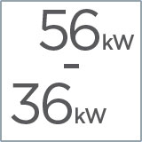 Flexibilně regulovatelný topný výkon až 56 kW