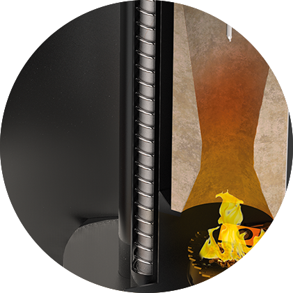 Chambre de combustion et échangeur à condensation en inox : condensation au coeur de la chaudière pour un fonctionnement en température glissante de 28 °C à 85 °C