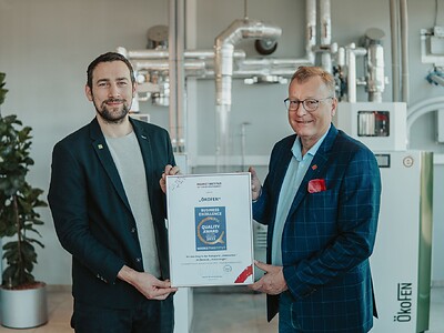 ÖkoFEN Forschungs- und EntwicklungsgesmbH a reçu le prix de la qualité MARKET pour l'innovation dans
