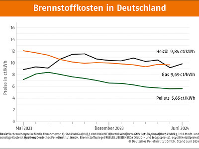 Pelletpreis im Juni leicht gestiegen